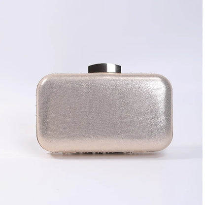 Ladies Pearl Elegant Evening Bag Fashionable Stylish Beading Wedding Dinner Party Banquet Dress Clutch Bag with Long Chain Purse