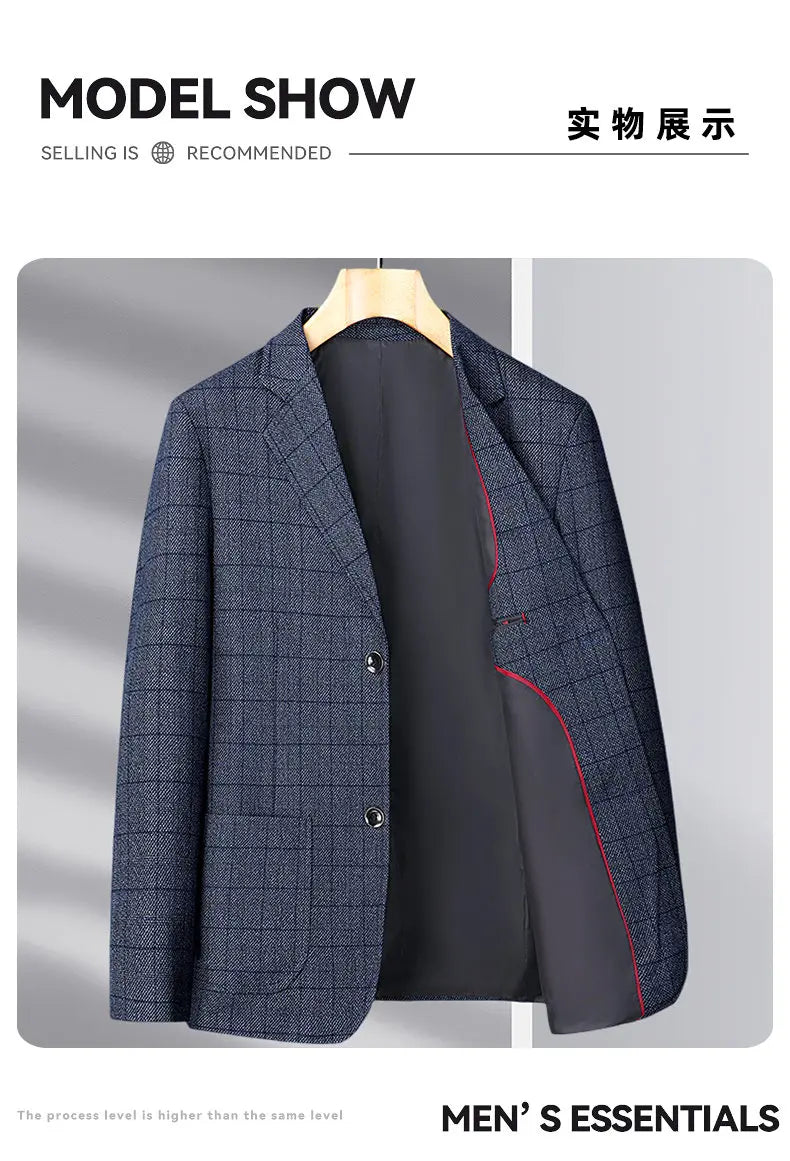 2025 Autumn Winter Woolen Suit Jacket for Men's Korean Slim Fit Casual Business Suit Jackets Social Office Blazers Men Clothing