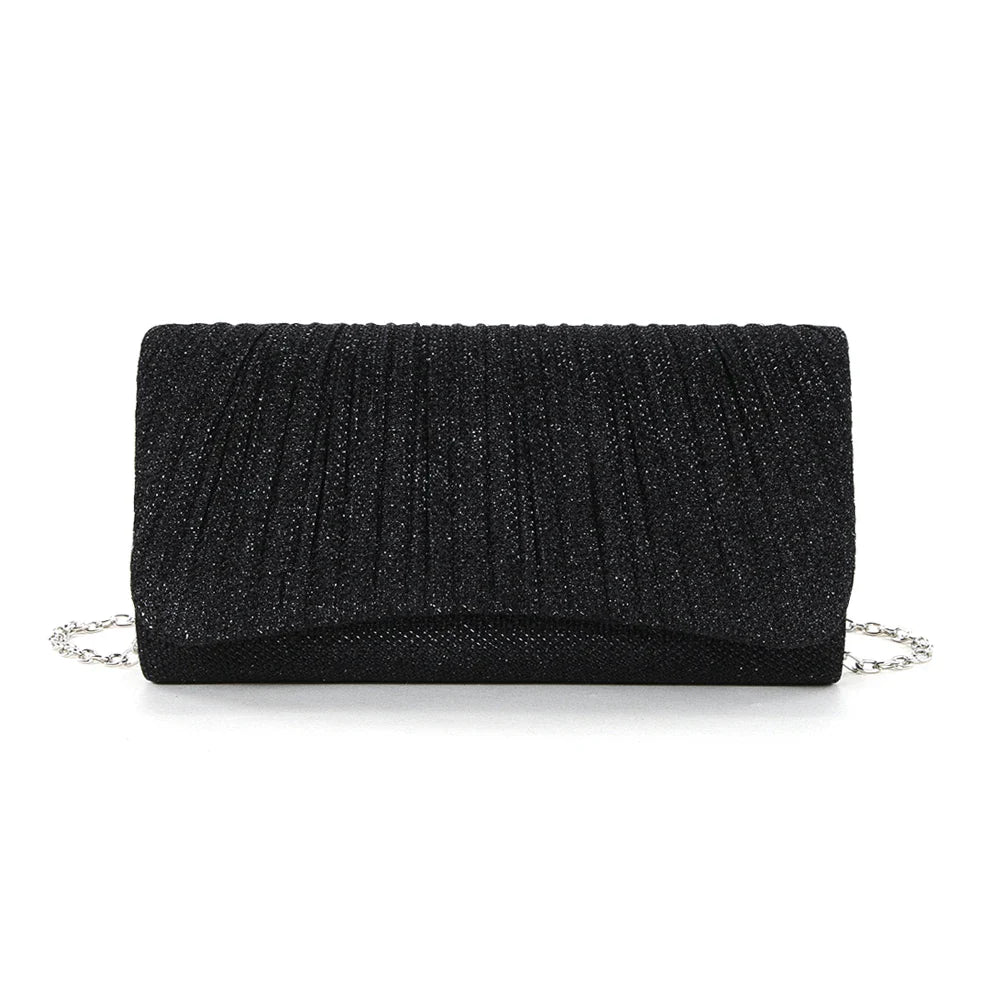Women Shiny Crossbody Bag Elegant Sparkle Shoulder Bags Clutch Bag Fashion Chain Tote Handbag Ladies Chic Evening Wedding Clutch