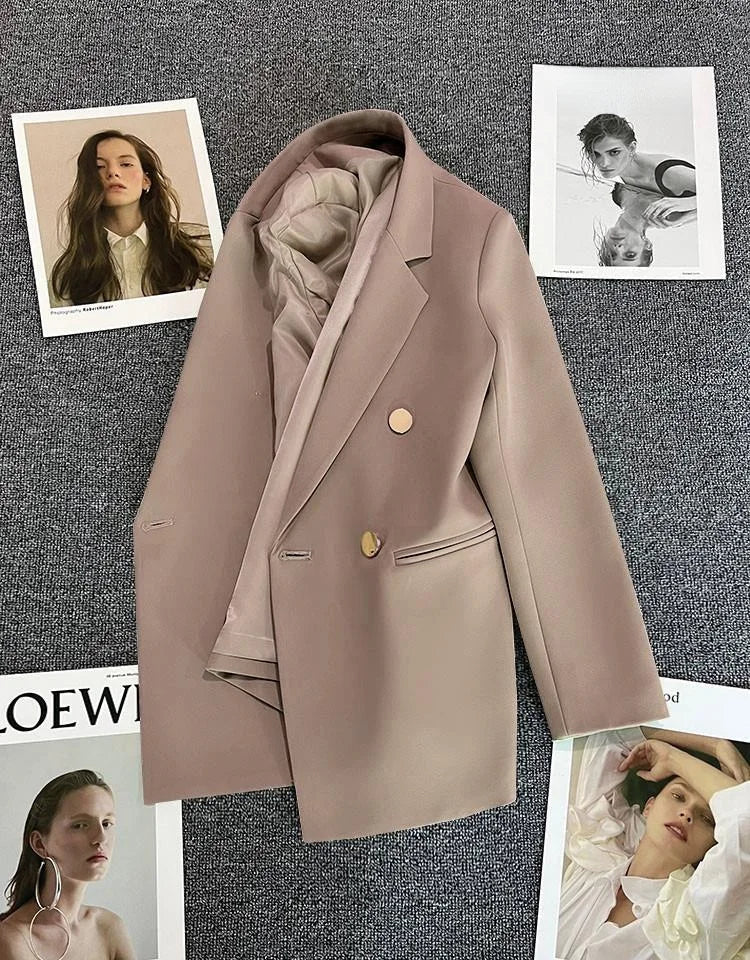 Women's Casual  Jaet Coat 22 Colors Small Suit Outerwear Long Sve Commute Sle Pure Color Spring Season