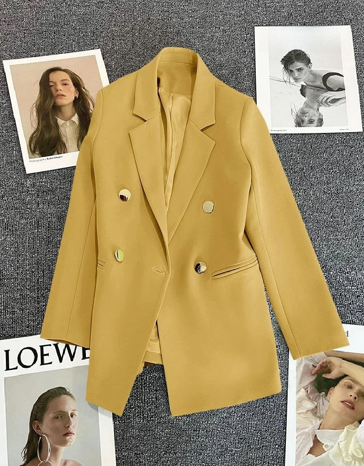 Women's Casual  Jaet Coat 22 Colors Small Suit Outerwear Long Sve Commute Sle Pure Color Spring Season
