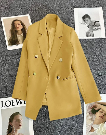 Women's Casual  Jaet Coat 22 Colors Small Suit Outerwear Long Sve Commute Sle Pure Color Spring Season