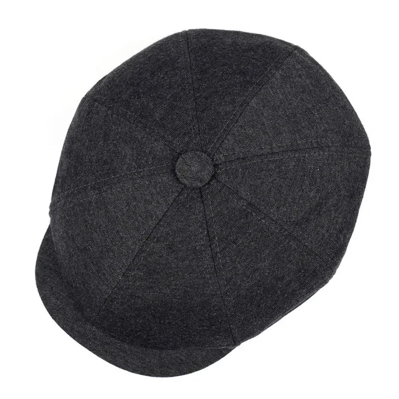 High Quality Winter Retro British Style Newsboy Cap Men Vintage Luxury Unisex New Octagonal Flat Cap Cotton Ascot Caps Beanie