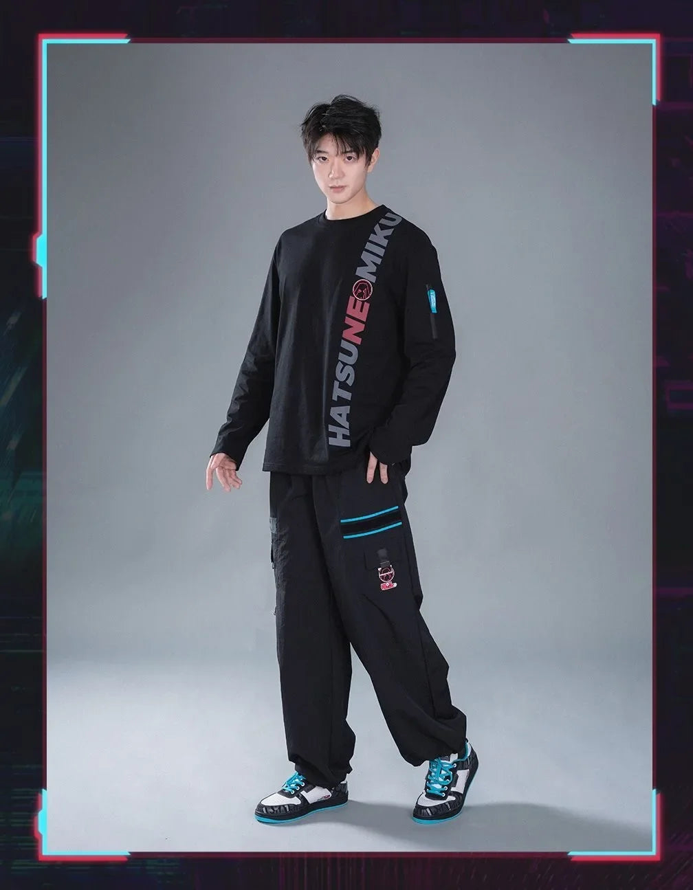 Hatsune Miku Cosplay Men's Trousers Cargo Pants Anime Vocaloid Women Man Clothes Work Trousers Casual Costume