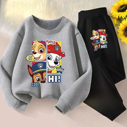 Children's Casual Hoodies Sets Boys and Girls' Pullover Long Pant Two  Piece Suit Kids Breathable Sweatsuit