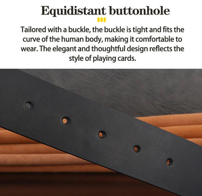 High grade Stainless steel horse slide buckle men belts 3.8cm wide genuine leather Waistband cowboy casual ceinture homme