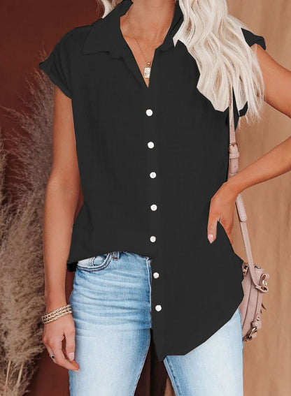 Summer Solid Cotton Linen Shirt Women's Clothing Casual Short Sleeve Tops Tee Ladies T-Shirts Blusas Thin Loose T Shirt Woman