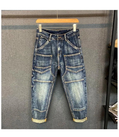 Autumn and Spring Fashion Trend American Vintage Straight Leg Denim Pants for Men Casual Loose Comfortable High Quality Pants