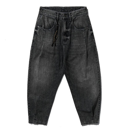 American Vintage High Quality Denim Cargo Pants Men Clothing Streetwear Loose Skate Jeans Harajuku Casual Harem Trousers Male