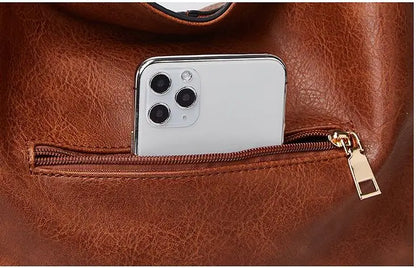 Hobo Bag Leather Women Handbags Female Leisure Shoulder Bags Fashion Purses Vintage Bolsas Large Capacity Tote Bag