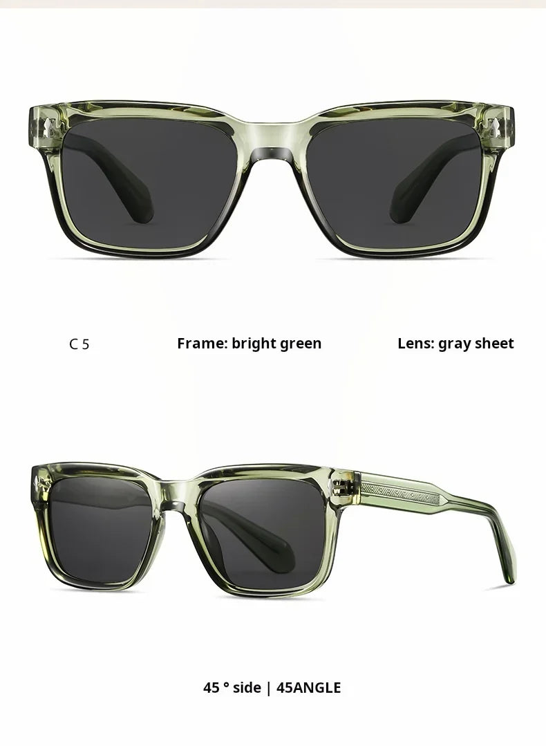 New Retro Square Polarized Men and Women Sunglasses Fashion Trend Big Size Driving Travel UV Protective Glasses