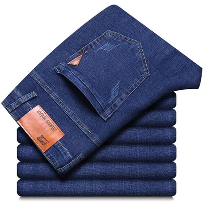 2024 Fashion Men Stretch Loose Straight Jeans Casual Elastic Slim Fit Denim Pants Male Brand Business Trousers Large size 38 40