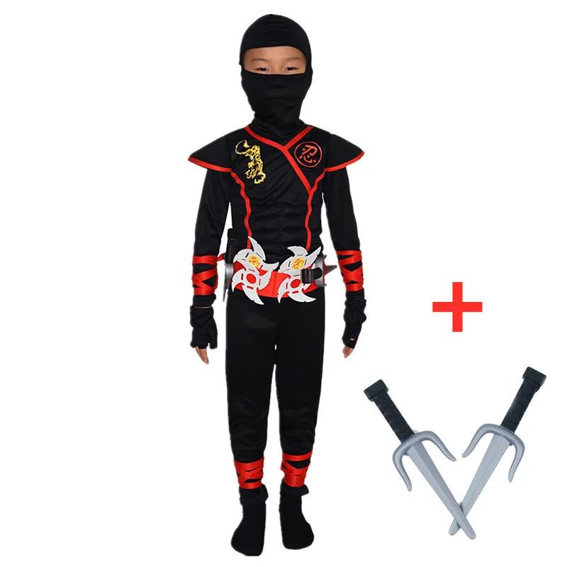 Black Ninja Costume Anime Ninja Toy Set Fighting Samurai Costume Mask Children's Holiday Best Gift