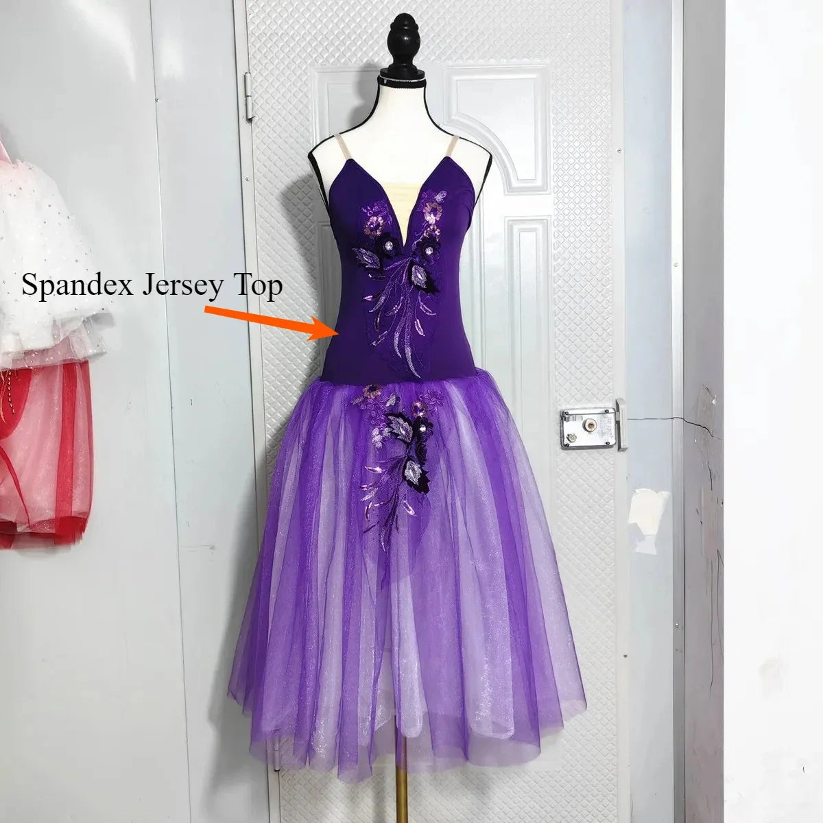 Long Ballet Tutu Skirts Flower Lace Dress Performance Costumes Princess Dance Practice Romantic Dress