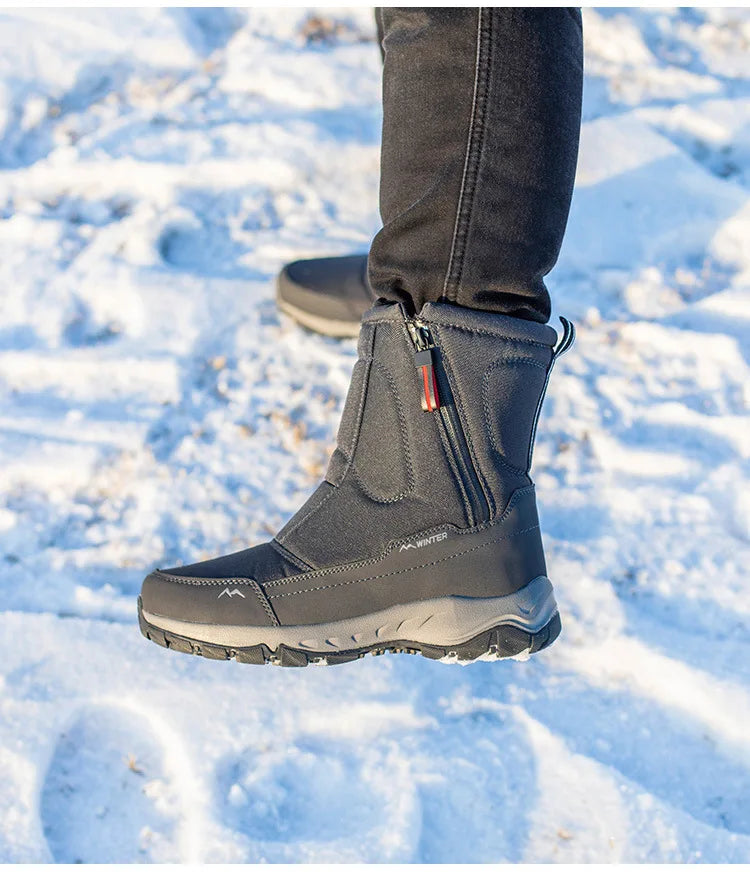 Men Boots 2026 Winter Shoes For Men Warm Snow Boots Mid-calf Men Warm Shoes Thick Plush Winter Boots For Men Women Cotton Shoes