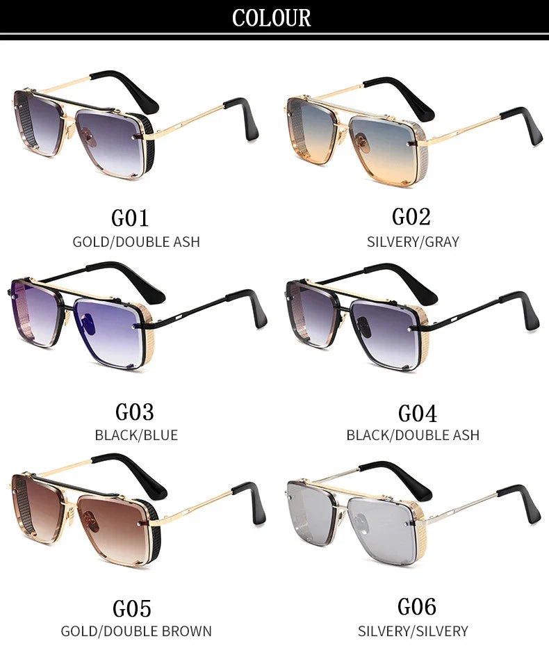 Square Punk Sunglasses For Men Vintage Steampunk Sunglasses Women Trendy Retro Luxe Fashion Glasses Gafas De Sol Hombre Oculos