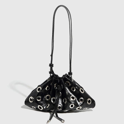 Hollow Rivet Designer Shoulder Bag Designer Luxury Bags Women 2025 Drawstring Bucket Bags High Quality Handbags Mini Purses Chic