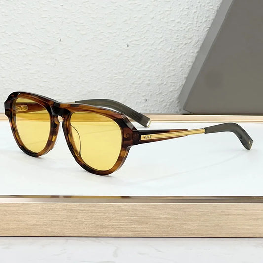 706 Original Luxury Sunglasses Oval Acetate for Men Women Top High Quality UV400 Classical Vintage Outdoor Eyeglasses with Case