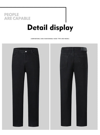 Male Brand New Autumn Jeans Men Black Casual Baggy Trousers Classic Straight Comfortable Wide Denim Trousers  Men Clothing
