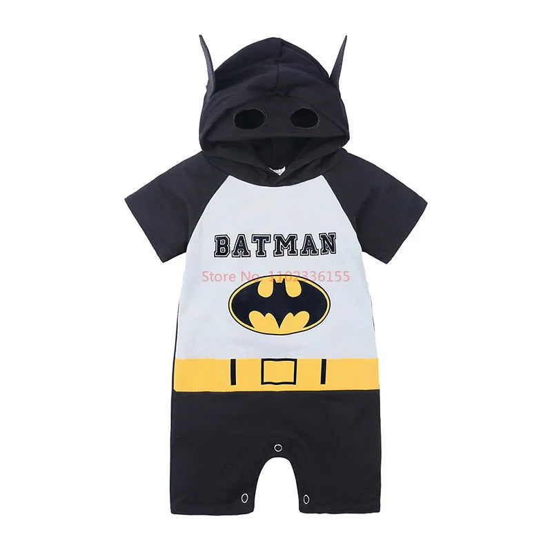Spider Man Batman Captain Baby Rompers Newborn Baby Kawaii Cute Anime Cartoon Cosplay Costume Jumpsuit Cotton Clothes Kid Gift