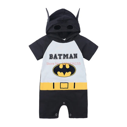 Spider Man Batman Captain Baby Rompers Newborn Baby Kawaii Cute Anime Cartoon Cosplay Costume Jumpsuit Cotton Clothes Kid Gift