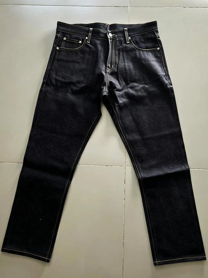 Vintage Momotaro 165oz Heavyweight Indigo Straight Leg Jeans Japanese Style mid Waist Cotton Denim Pants for Men Non Stretch