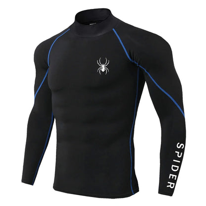 Men's Long Sleeve Compression Shirt Gym Fitness Athletic Undershirt Elastic Sport Running Tops