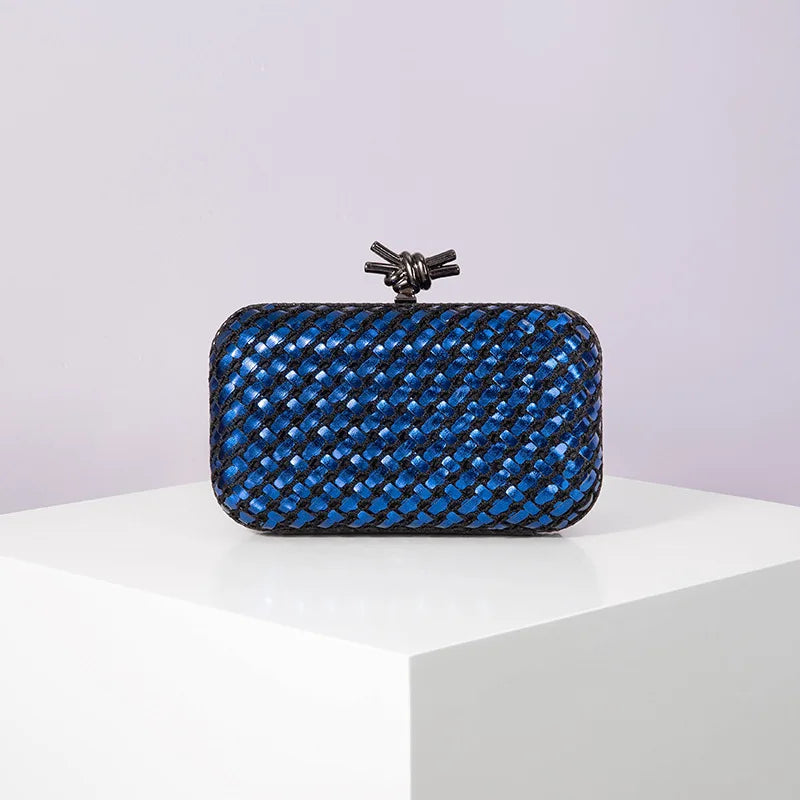 Hand Woven Clutch Purse Luxury For Women 2025 New High Grade Party Wedding Prom Mixed Colors Evening Bag Elegant Trend Chain Bag