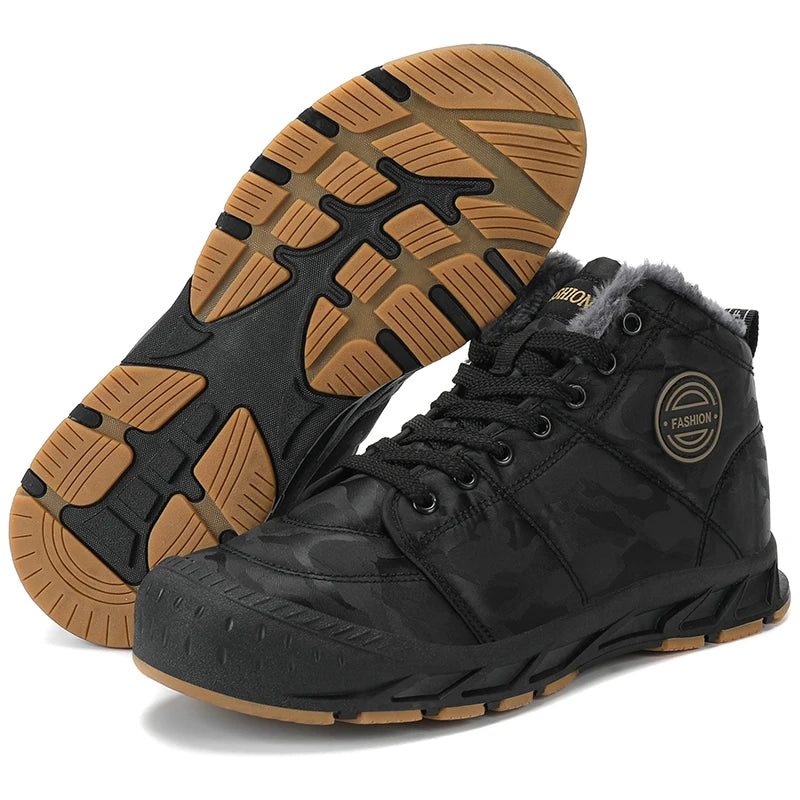 Men Winter Snow Boots Super Warm Men Hiking Boots Waterproof Men's Boots Outdoor Sneakers Non-slip Rubber Men's Work Ankle Boots