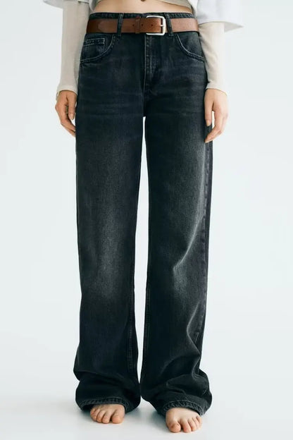 Z1975 straight height waist long jeans 2025 ETJ Autumn/Winter New Wash Product y2k Classic  Jeans for women