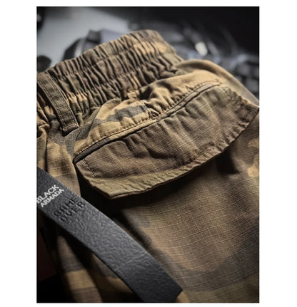 Mens American Camo Tactical Cargo Pants Outdoor Hiking High Quality Relaxed Fit Straight Leg 100% Cotton Casual Trendy Trousers