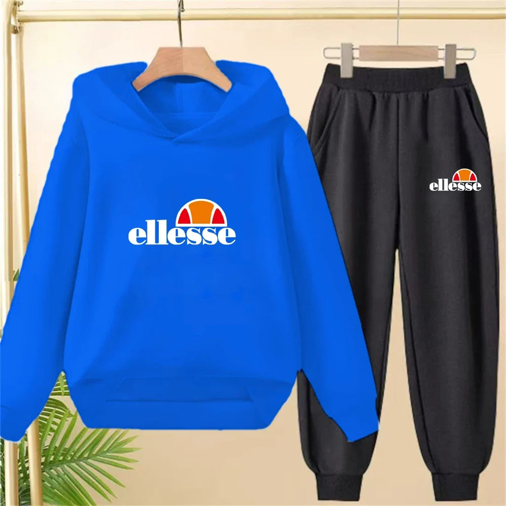 Black Children Hoodie Child print 3-12 Years Old Boys Girls Toddler hoodie Coat Top+Pants Stylish Casual Sweatshirt Set