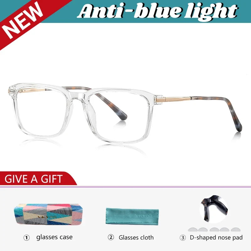 New Classic Geometric Simple Square Frame Design Men's Anti-blue Light Glasses Can Be Customized Prescription LS213