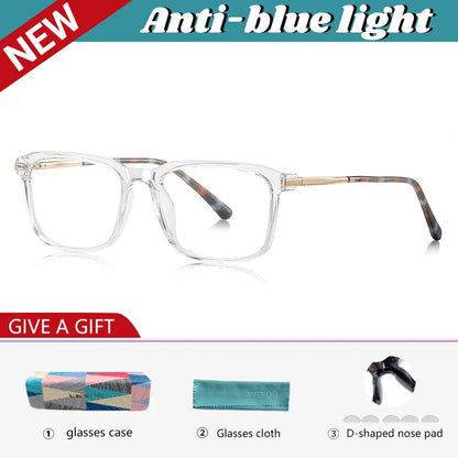 New Classic Geometric Simple Square Frame Design Men's Anti-blue Light Glasses Can Be Customized Prescription LS213