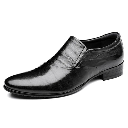2026 New Low-heeled Business Shoes for Men Black Spring Summer Leather Shoes Male Fashion Casual Dress Shoe Man