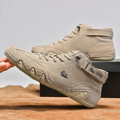Fashion Men Shoes Brand Men's Boots Breathable Leather Men Ankle Boots Handmade Motorcycle Boots Outdoor Men's Sneakers