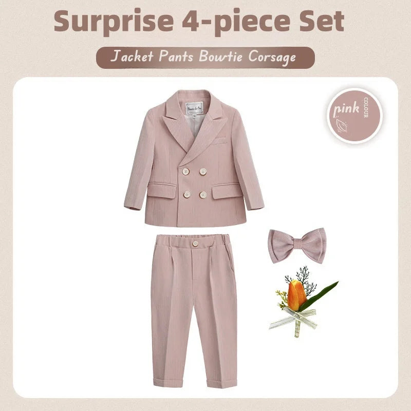 Fast Delivery Kids Stage Performance Blazer Suit, Baby Birthday Formal Ceremony & Little Boys Photography Suit