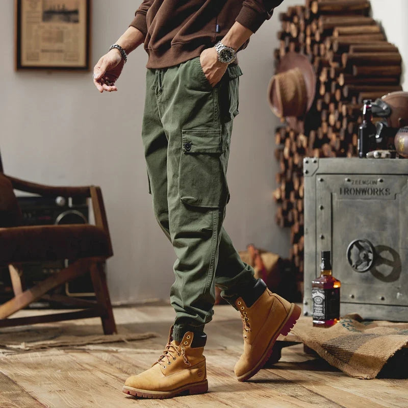 Joggers Cargo Pants Mens Casual Hip Hop Multi-Pocket Male Trousers Sweatpants Streetwear Techwear Tactical Khaki Pants BLW9106