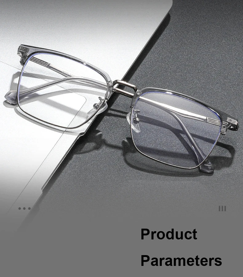 Men's Classic Business Eyeglasses Frames Anti-Blue Light Reading Glasses Myopia Hyperopia Customizable Prescription KE001