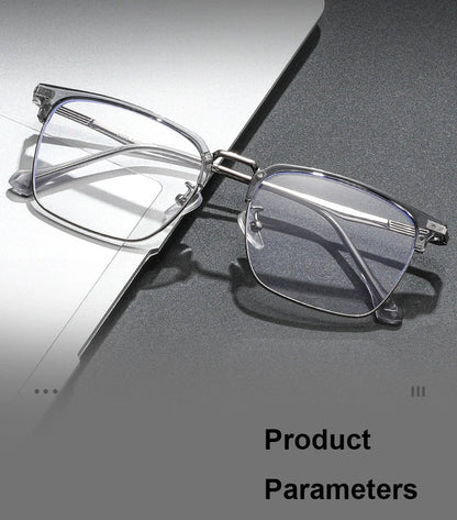 Men's Classic Business Eyeglasses Frames Anti-Blue Light Reading Glasses Myopia Hyperopia Customizable Prescription KE001