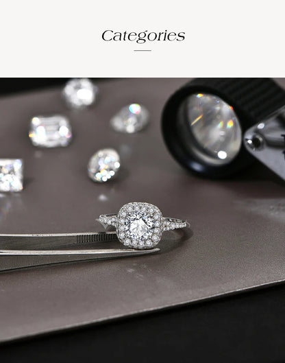 7.0mm Round Cut Moissanite Ring for Women D VVS1 1.2CT Lab Diamond S925 Sterling Silver Engagement Wedding Jewelry Gift