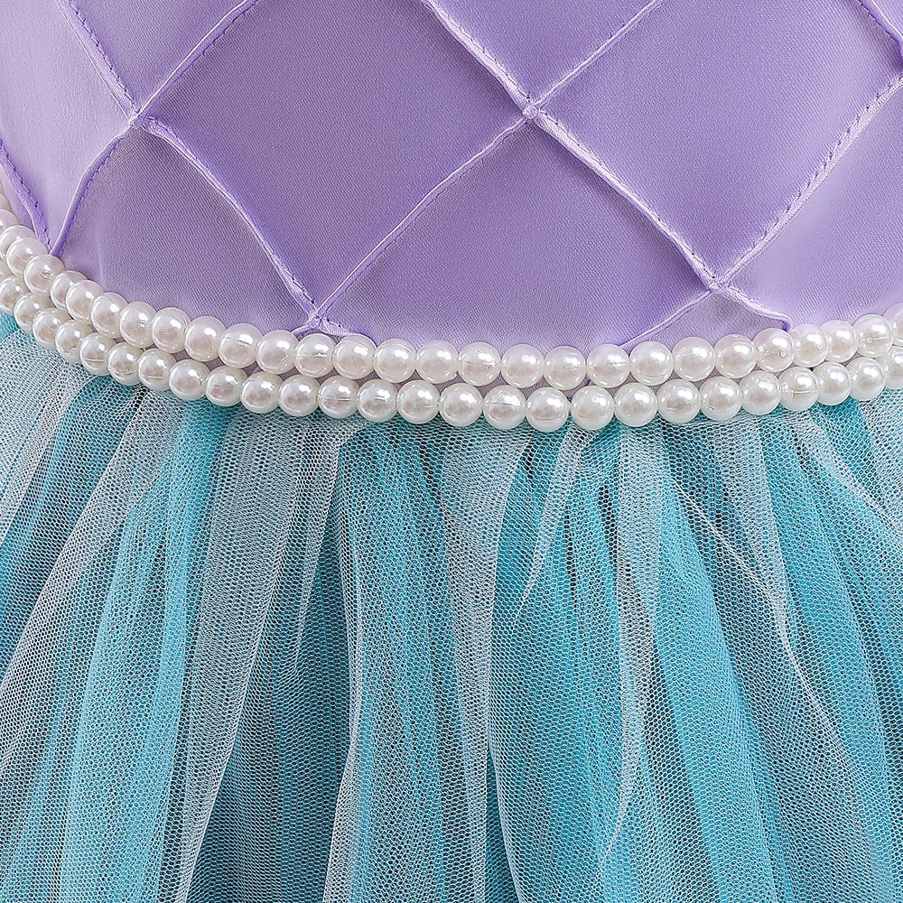 2026 Girls Birthday Mermaid Shell Dress Children Christmas Ball Gown Ariel Costume Halloween Cosplay Princess Siren Robes Dress