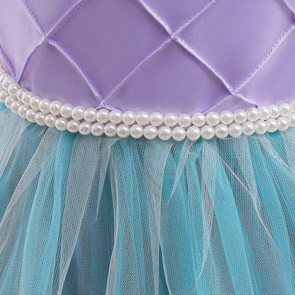 2026 Girls Birthday Mermaid Shell Dress Children Christmas Ball Gown Ariel Costume Halloween Cosplay Princess Siren Robes Dress