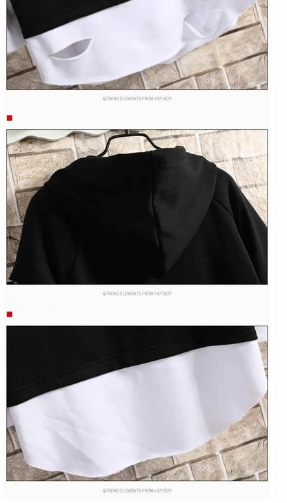 Men's Hoodies Male Casual Sweatshirts Streetwear Y2K Black Man Tops Korean Fashion Stylish Hip Hop Hoody Anime Dacning Clothing