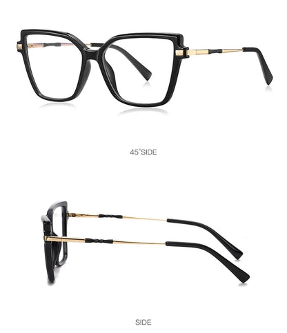 Simple Design Fashionable Large Frame Anti-Blue Light Glasses Women's Reading Glasses Customizable Prescription PFD2208