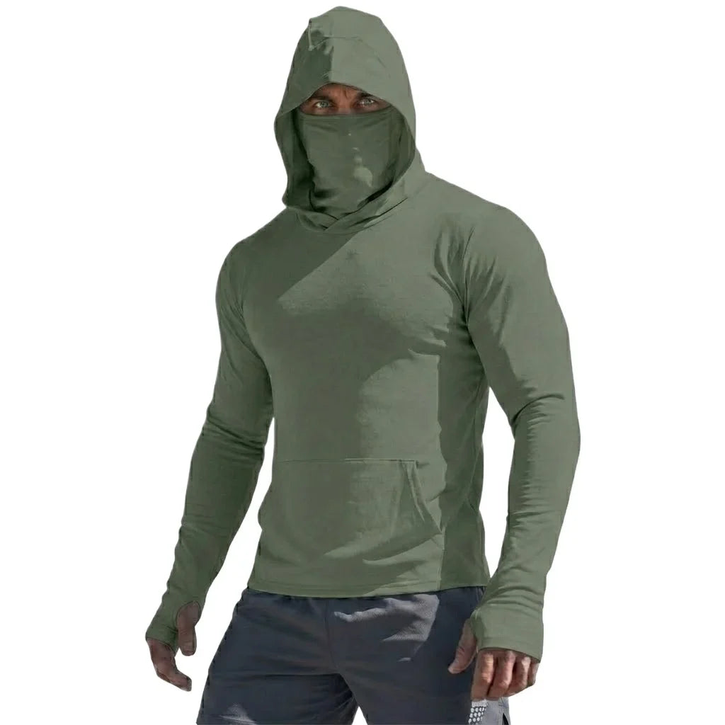 UPF50+ Performance T-Shirt Man Long Sleeve Summer Hoodie Casual Sun Running Quick Dry Sunscreen Fishing Ice Silk Pullover Shirt