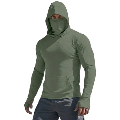 UPF50+ Performance T-Shirt Man Long Sleeve Summer Hoodie Casual Sun Running Quick Dry Sunscreen Fishing Ice Silk Pullover Shirt
