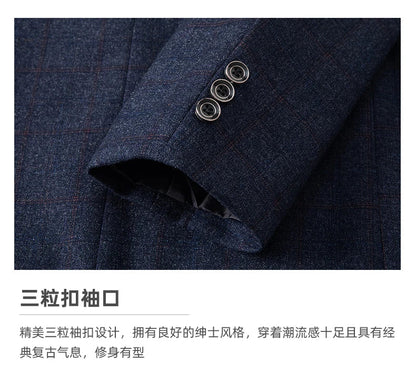 Men's Casual Loose Fit Blazer 13 Colors All-Season Plaid Suit Jacket for Men