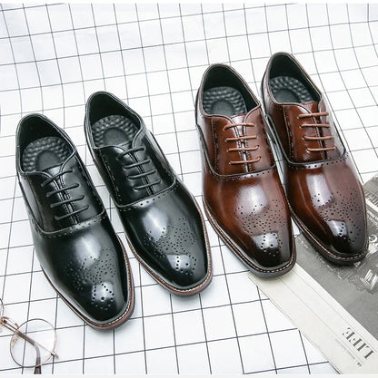 High Quality Leather Business Formal Shoes 2026 Classic Italian Casual Dress Shoes Men Elegant Office Formal Oxford Shoes