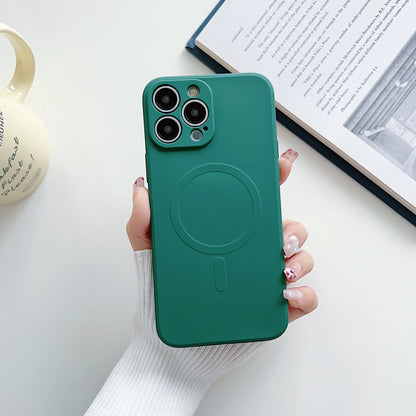 For Magsafe Magnetic Wireless Charge Case For iPhone 17 Air 16E 16 15 14 13 12 Pro Max Plus Liquid Silicone Strap Phone Cover